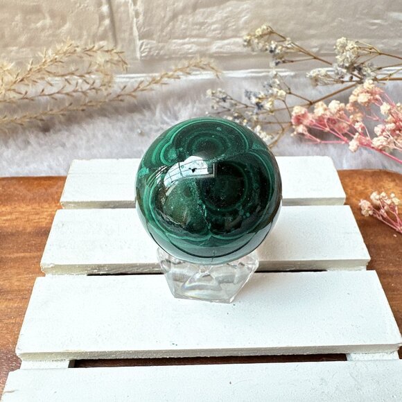 Beautiful Small Malachite Sphere - Picture 2 of 7